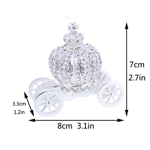 Yu Feng Hand Painted Trinket Box Jewelry Holder With Elegant Crystals Collectible Figurine & Decorative Living Room Jewelry Holder (Crown Carriage #TOP1