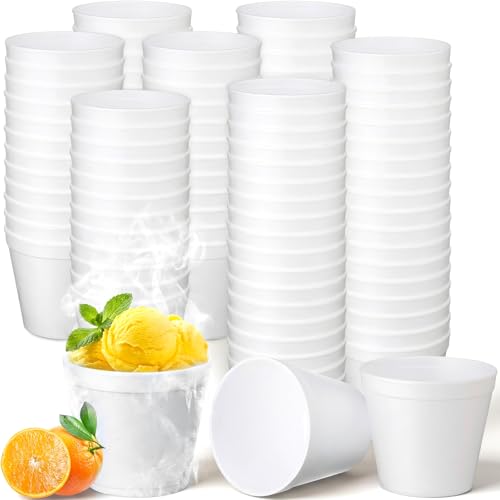 Acellegic 72 Pack 20 oz Disposable Foam Cups Bulk White Foam Insulated Coffee Drink Cups for Hot and Cold Soda Tea Beverage Party Supplies