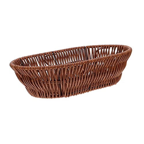 MUSISALY 1pc Imitation Rattan Fruit and Vegetable Plate Vanity Basket Fruit Tray Decorative Bread Display Basket Oval Basket Home Decor Household Storage Container Pe Coffee re-usable