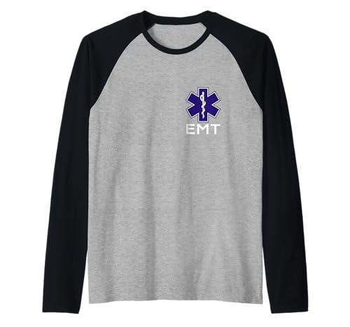 EMT Uniforme Técnico Médico de Emergencia Estrella de la Vida el Camiseta Manga Raglan