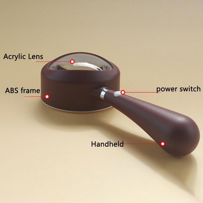Lente d'ingrandimento portatile da lettura 6.5x con lente d'ingrandimento a LED