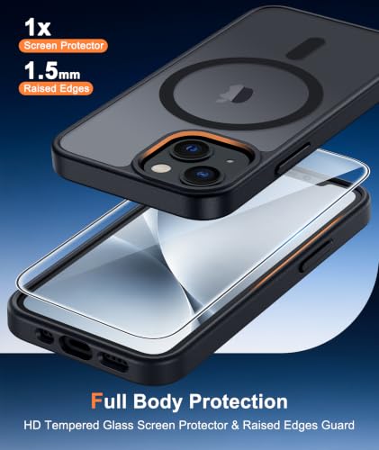 Image of FNTCASE for iPhone 13 mini /12 mini Case Black: Magnetic Translucent Matte