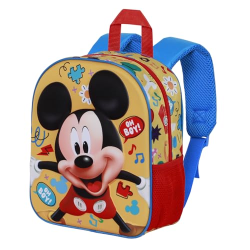 Disney Mickey Mouse Boy-Mochila 3D Elite, Amarillo, 25 x 30 cm, Capacidad 7 L