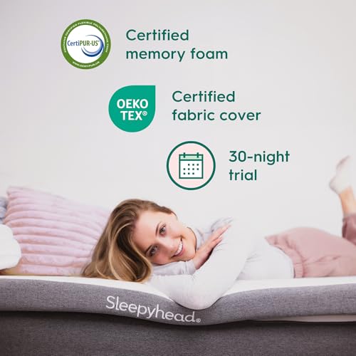 Image of Sleepyhead Full XL 3 Inch Mattress Topper Super, Thick Cooling Gel & Copper-Infused Memory Foam for College Dorm, Pressure Relief, Removable Washable Cover, CertiPUR-US Certified (XL Full 3 inch)