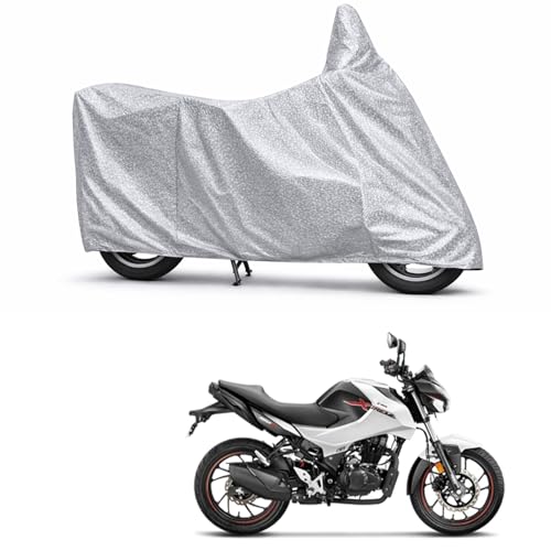 Image of 100% Waterproof Two Wheeler Body Cover Multi Layered Fabric Designed for Hero Xtreme 160R | Belt Buckle Lock | Silver Mag