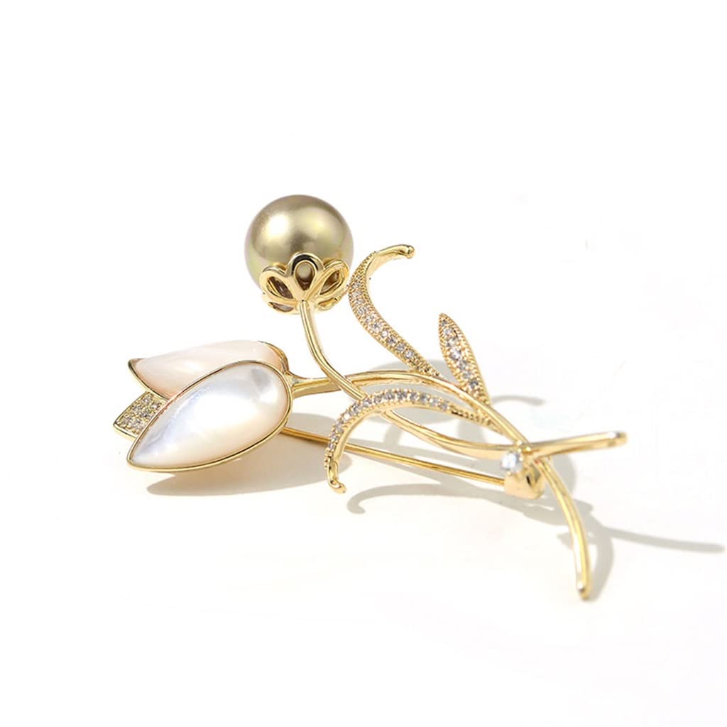 Blumenbrosche, Feminine, Elegante Mantelbrosche, zarte Pullovernadel-Accessoires (Color : A, Size