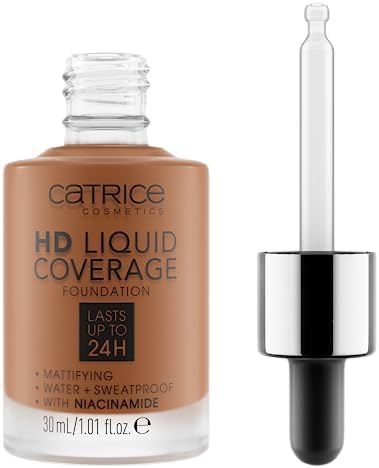Catrice HD Liquid Coverage Foundation, 24HR Wear (085 | Chestnut Beige)