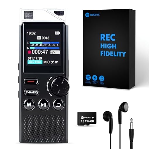 264GB Digital Voice Recorder,Professional Voice Activated Recorder for Lectures Meetings,18000 Hours voice recorder with playback,recording device, MP3 Player, Password Protection,audio recorder,Black