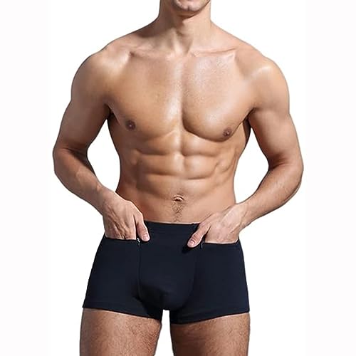 Men's Cotton Dual Pouch Travel Underwear Breathable Comfortable Boxer Briefs Secret Pocket Pickpocket Proof Panties