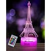 Nice Dream Tour Eiffel Veilleuse pour Enfants, Lampe Illusion 3D Pépinière LED Lumière, Télécommande 16 Changement de Couleur Dimmable, Cadeaux de Noël pour Filles Garçons Salon Chambre Décor