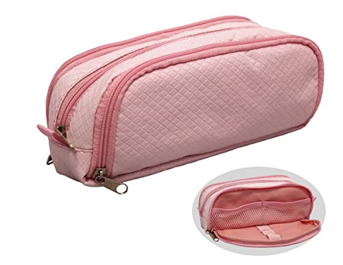 Estojo Infantil LS Bolsas De 3 divisões Rosa com Organizador De Lápis e Canetas - EE1248