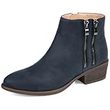 Journee Collection Women's JAYDA Ankle Boot, Navy, 7.5