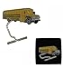 Large Enamel Mens Yellow School Bus Tie Tack Pin Silver Tone - Gift Boxed Fashion Details for Ties Trendy Accessories Stylish Additions Chic Details