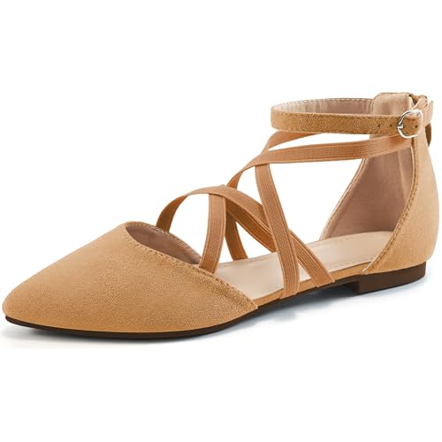 Image of Reimferce Womens Ballet Flats for Wedding: Comfortable Dress Work Flat for 2026 - Ladies Dressy Zipper Walking Shoes