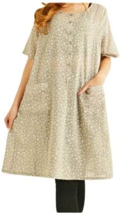 Amazon Co Jp 小花柄 チュニック レディース マキシワンピース ルームウエアー レトロワンピース オレンジ 服 ファッション小物