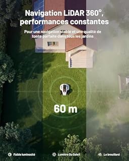 MAMMOTION YUKA Mini 2 1000 Robot Tondeuse sans Fil Périmétrique – Jusqu’à 1000 m², Navigation 360° LiDAR + caméra avec Pilotage par IA, détection de Plus de 300 Obstacles, DropMow, pentes de 45%