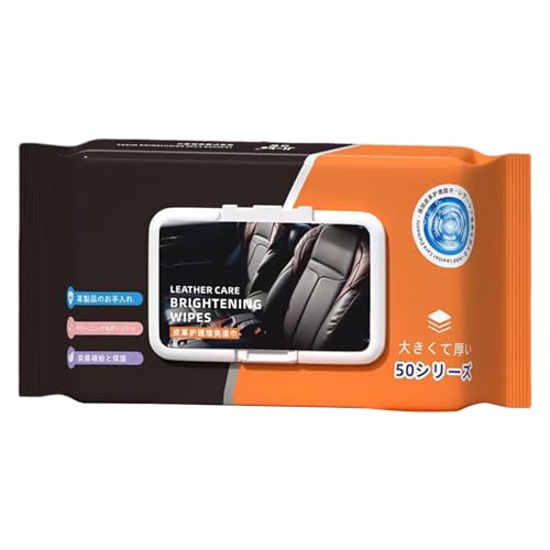 Mppchhn Lingettes De Nettoyage pour Cuir - 50 Pièces Détachant pour Habitacle,Lingettes Nettoyantes - pour Siège Camion Tableau De Bord Console Revêtements...
