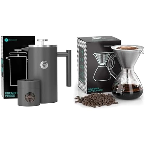 Coffee Gator Pour Over Coffee Maker 27oz and French Press Coffee Maker 34oz Cover