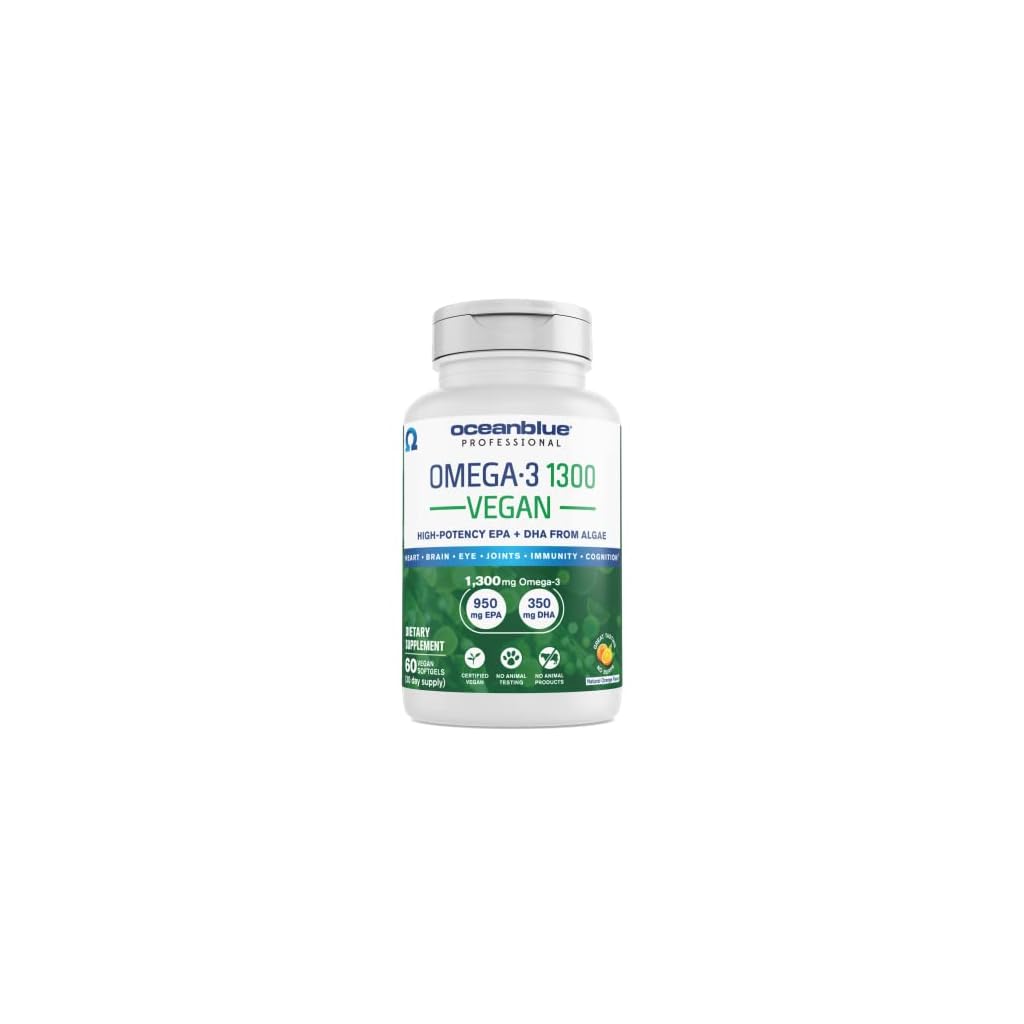 Oceanblue-Vegan-Omega-3-1300-60-ct-Triple-Strength-Vegan-Omega-3-Supplement-Vegan-Algae-Oil-Plant-Based-EPA-DHA-Burpless-Orange-Flavor-30-Servings