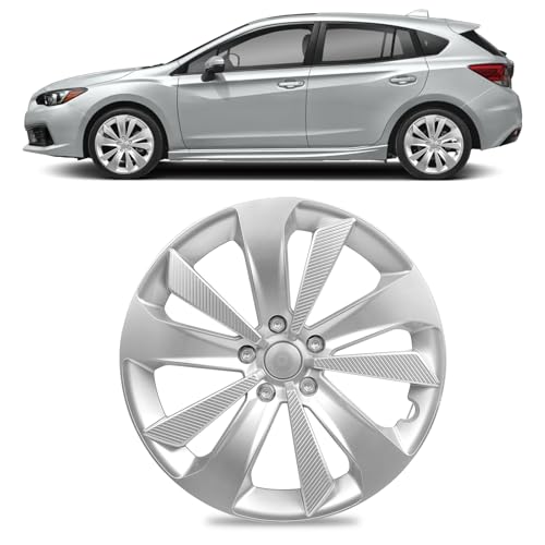 Hubcap Wheel Hub Cover for Subaru Impreza 2017 2018 2019 2020 2021 2022 2023 Accessories, OEM Style Custom Replacement Wheel Cap Tire Hub Lossless Installation Hub Cap, Chrome Plated Silvery 16 Inch