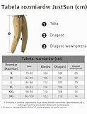 JustSun Spodnie chino Spodnie cargo męskie Spodnie rekreacyjne męskie Spodnie do biegania męskie Bawełniane spodnie sportowe męskie Spodnie treningowe ze ściągaczem Spodnie casualowe z kieszeniami