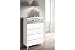 Comoda 5 Cajones, Sinfonier Dormitorio, Modelo Vintage, Acabado en Color Blanco Brillo...