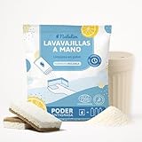 Natulim Pack Lavavajillas a mano - Eficaz en la Eliminación de Grasa y Restos de Comida - Contiene dispensador reutilizable, 2 esponjas y sobre de lavavajilla en polvo 250 Gr. (1 Pack)