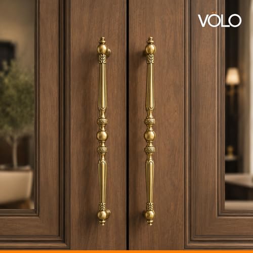 Image of VOLO Main Door Handle /Door Handles for Main Door /Glass Door Handle /Pull Handles, for Home /Office /Hotels (Antique Brass)(Rajwadi Handle) (18 inch (450mm), 1)