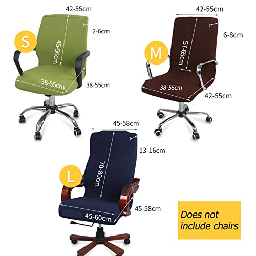 Funda para silla de oficina grande, tejido elástico y lavable café 3