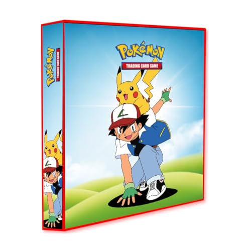 Álbum Pokémon Pasta Fichário - ASH KETCHUM (Treinador) + 10 folhas de 9 bolsos