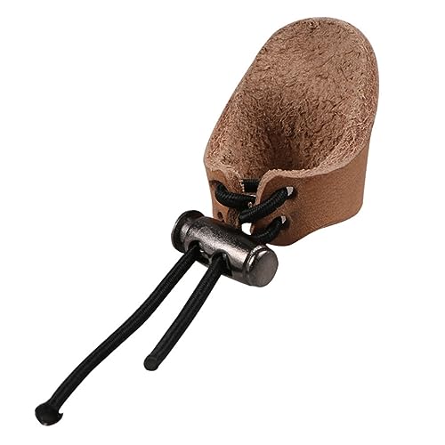 SUPVOX Archery Accessories Bowstring Finger Saver Adjustable Leather Finger Protector for Hunting