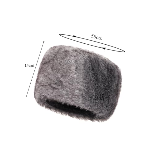 Image of Faux Fur Cossack Hat Fuzzy Trapper Trooper Hat Windproof Warm Russian Ushanka Winter Ski Hunting Cap Unisex