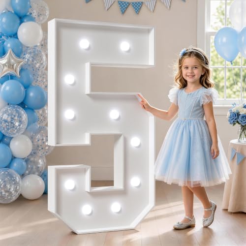 Image of Marquee Numbers, 4FT Marquee Light Up Numbers 5 With Cool Light