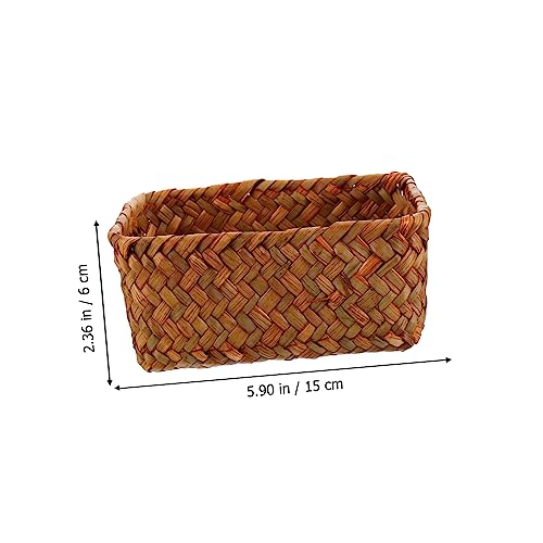 Image of Outanaya Simple Storage Basket Seagrass Woven Multifunctional Container Bread Basket Rustic Decor