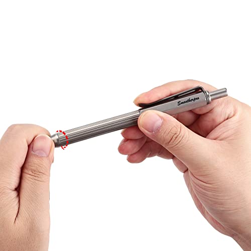 Smootherpro Titanium Click Push Retractable Gel Pen Machined Pen Sandblasted Lightweight Barrel For Holding Decent Click Ballpoint For Christmas Birthday Festival Signature Gift(Prg114) #TOP4