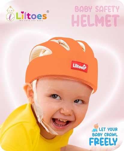 Image of Baby Safety Products Combo | LILTOES Baby Head Protector + Edge Guard for Safety of Kids 6M to 3 Years | Baby Safety Helmet with Corner Guard Protection (Orange+Corner)