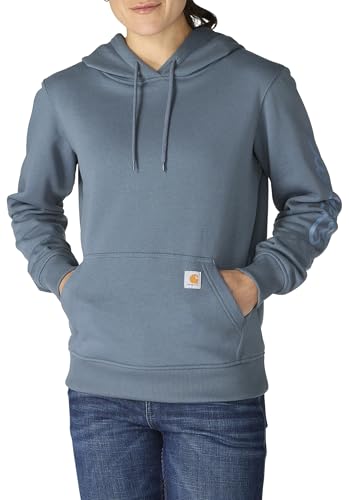 Carhartt Women's Sawyer Script Logo Sweatshirt, Iron Blue, Large - image 3
