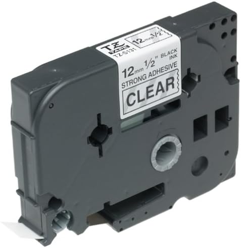 Brother TZ-S131 1/2in Black on Clear Industrial Labeling Tape