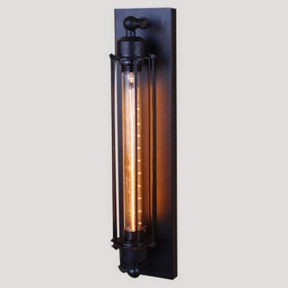 ITOSUI Vintage Wall Lamp, Industrial E27 Edison Wall Light, Iron Wire Cage Flute Antique Wall Sconce For Bar, Restaurant, Loft, Hallway,Black,No Bulb
