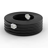 THE CIMPLE CO Cavo per linea telefonica da 30,5 m - Prolunga telefonica modulare da 30,5 m - Cavo a 2 poli (1 linea) - Funziona perfettamente con fax, AIO e