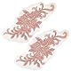 CABODYALS 2 Stück Rosa 3D Stickerei Blumen Applikation Kristallperlen Spitzenapplikationen Strass Pailletten Blumenstickerei Patches Zum Aufnähen Tüll Zum Nähen Herstellen von Kleidern Brautkleidung