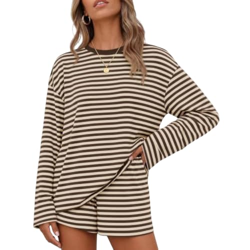 yakyamgi Womens Striped Lounge Sets 2 Piece Cute 2026 Outfits Matching Set - image 2