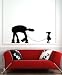 Girl Walking Robot - Wall Vinyl Decal (Black)