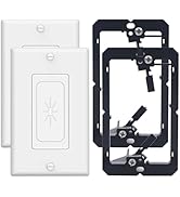 VCELINK Wall Plate Cable Pass Through with Mounting Bracket, Single Gang Flexible Rubber Opening ...