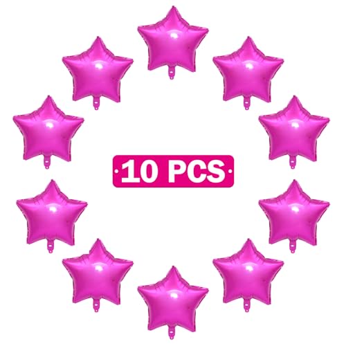Image of MEETINGU Star Balloons,18 Inch Rose Mylar Star Foil Balloons for Baby Shower, Wedding, Magical Prom or Engagement Party Decoration(10psc)