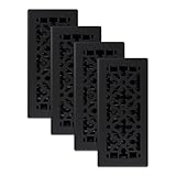 Decor Grates AGH410-BLK 4-Inch by 10-Inch Gothic Black Steel Floor Register