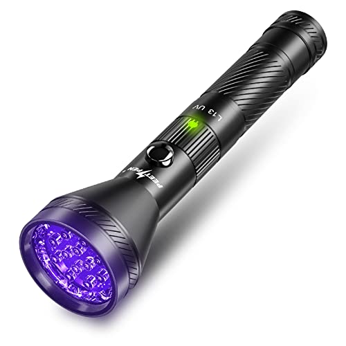 PEETPEN Black Light Flashlight, UV Flashlight USB Rechargeable, 12 LEDs, 395nm uv Light for Dog/Cat Pet Detector, Stains, Scorpions