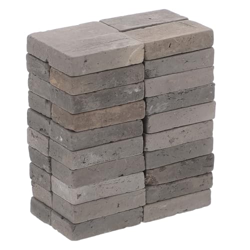 Hohopeti 40 Pezzi Mini Mattoni Finti Realistici in Cemento Grigio, Mattoncini da Costruzione in Miniatura per Decorazioni Acquari e Terrari, Gradini per Vasche Tartarughe, Kit Paesaggio