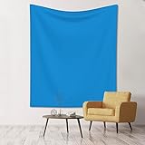 Qwvbn Tapiz de decoración de pared de color azul liso, 152 x 129 cm,...