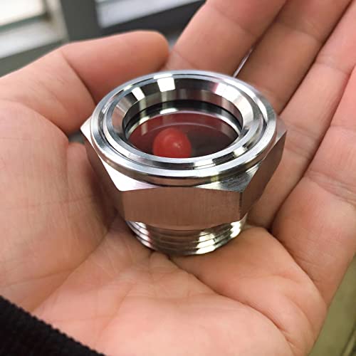 Stainless Steel Oil Sight Glass-1Pcs 1'' Npt Male Hex Head Liquid Level Gauge,Oil Indicator Window,Oil Level Gauge, Surper Transparent Sight Plug,Sight Window,For Tanks, Air Compressors (1‘’ Npt-1Pcs) #TOP6